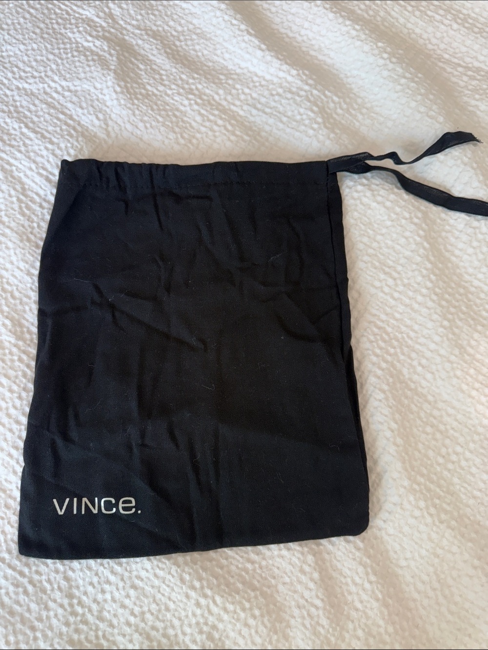 Vince Black Logo Drawstring Dust Bag
